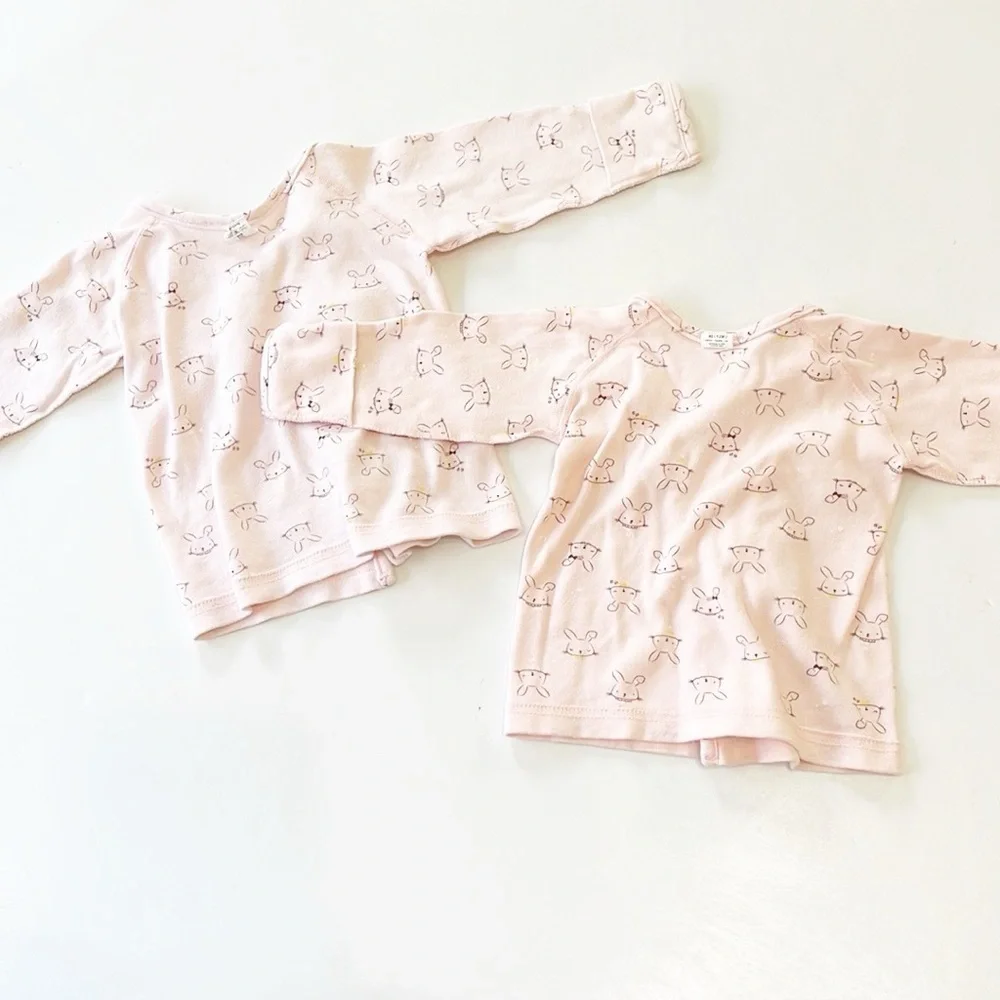 Baby girls pink bunny print cardigans